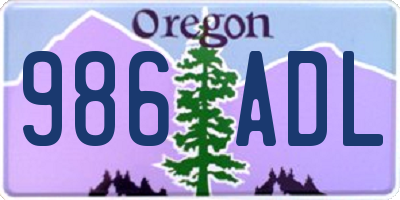 OR license plate 986ADL