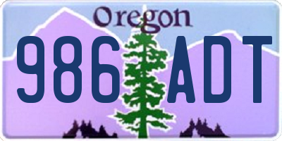OR license plate 986ADT