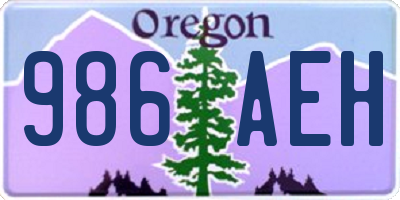 OR license plate 986AEH
