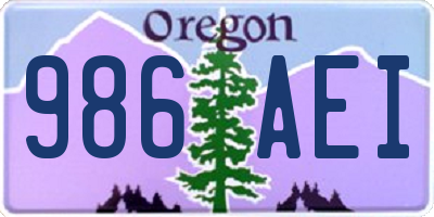 OR license plate 986AEI