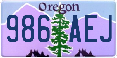 OR license plate 986AEJ