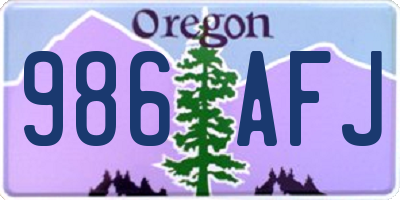 OR license plate 986AFJ