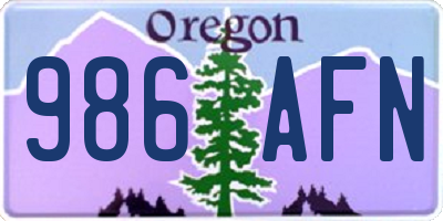 OR license plate 986AFN