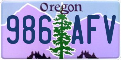 OR license plate 986AFV