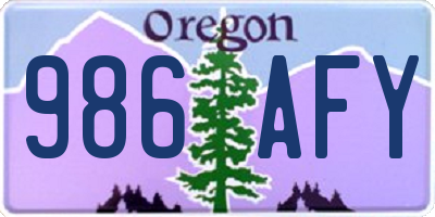 OR license plate 986AFY