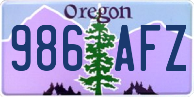 OR license plate 986AFZ