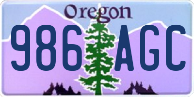 OR license plate 986AGC