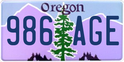OR license plate 986AGE