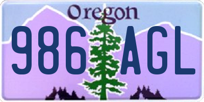 OR license plate 986AGL