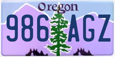 OR license plate 986AGZ