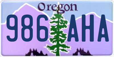 OR license plate 986AHA