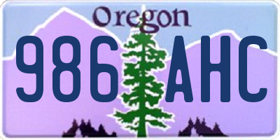 OR license plate 986AHC