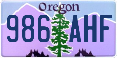 OR license plate 986AHF