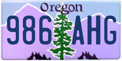 OR license plate 986AHG