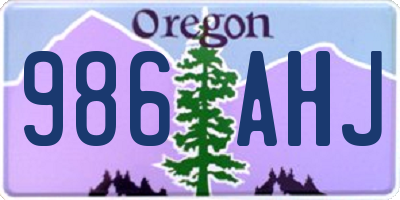 OR license plate 986AHJ