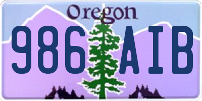 OR license plate 986AIB