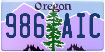 OR license plate 986AIC