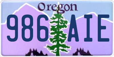 OR license plate 986AIE