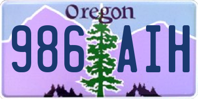 OR license plate 986AIH