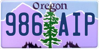 OR license plate 986AIP