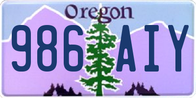 OR license plate 986AIY
