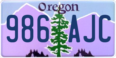 OR license plate 986AJC