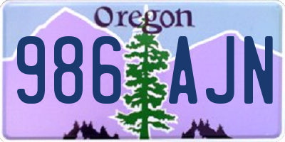 OR license plate 986AJN