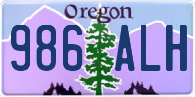 OR license plate 986ALH