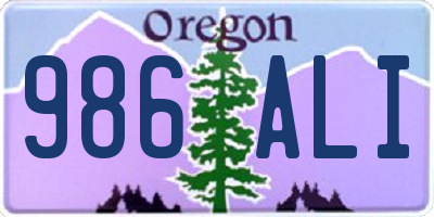 OR license plate 986ALI