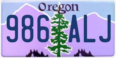OR license plate 986ALJ