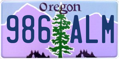 OR license plate 986ALM