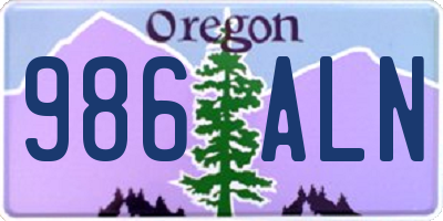 OR license plate 986ALN