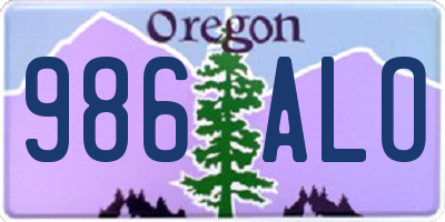OR license plate 986ALO