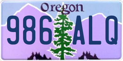 OR license plate 986ALQ