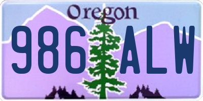 OR license plate 986ALW