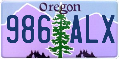 OR license plate 986ALX
