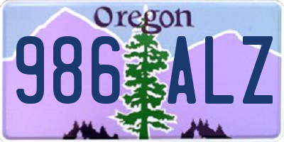 OR license plate 986ALZ