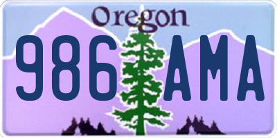 OR license plate 986AMA