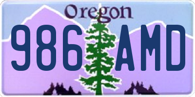 OR license plate 986AMD