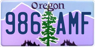 OR license plate 986AMF