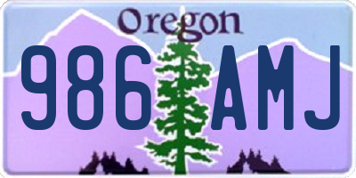 OR license plate 986AMJ