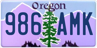 OR license plate 986AMK