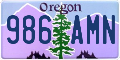 OR license plate 986AMN