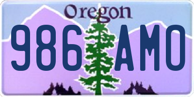 OR license plate 986AMO