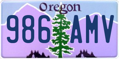 OR license plate 986AMV