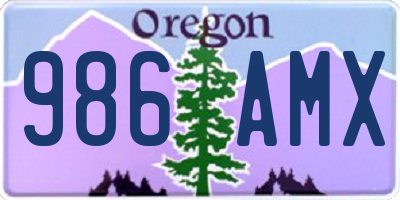 OR license plate 986AMX