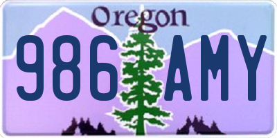 OR license plate 986AMY