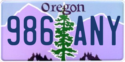 OR license plate 986ANY