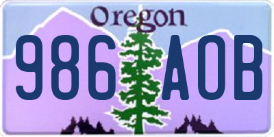 OR license plate 986AOB