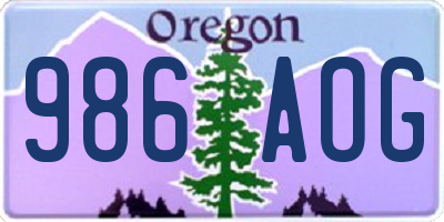 OR license plate 986AOG